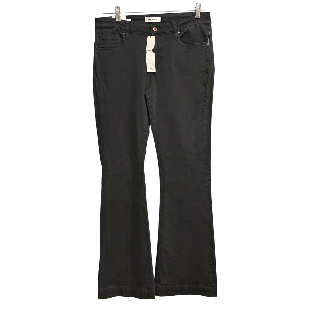 Vigoss Jagger Womens 29 Bootcut Pants Dark Grey Faded Black Mid Rise NWE